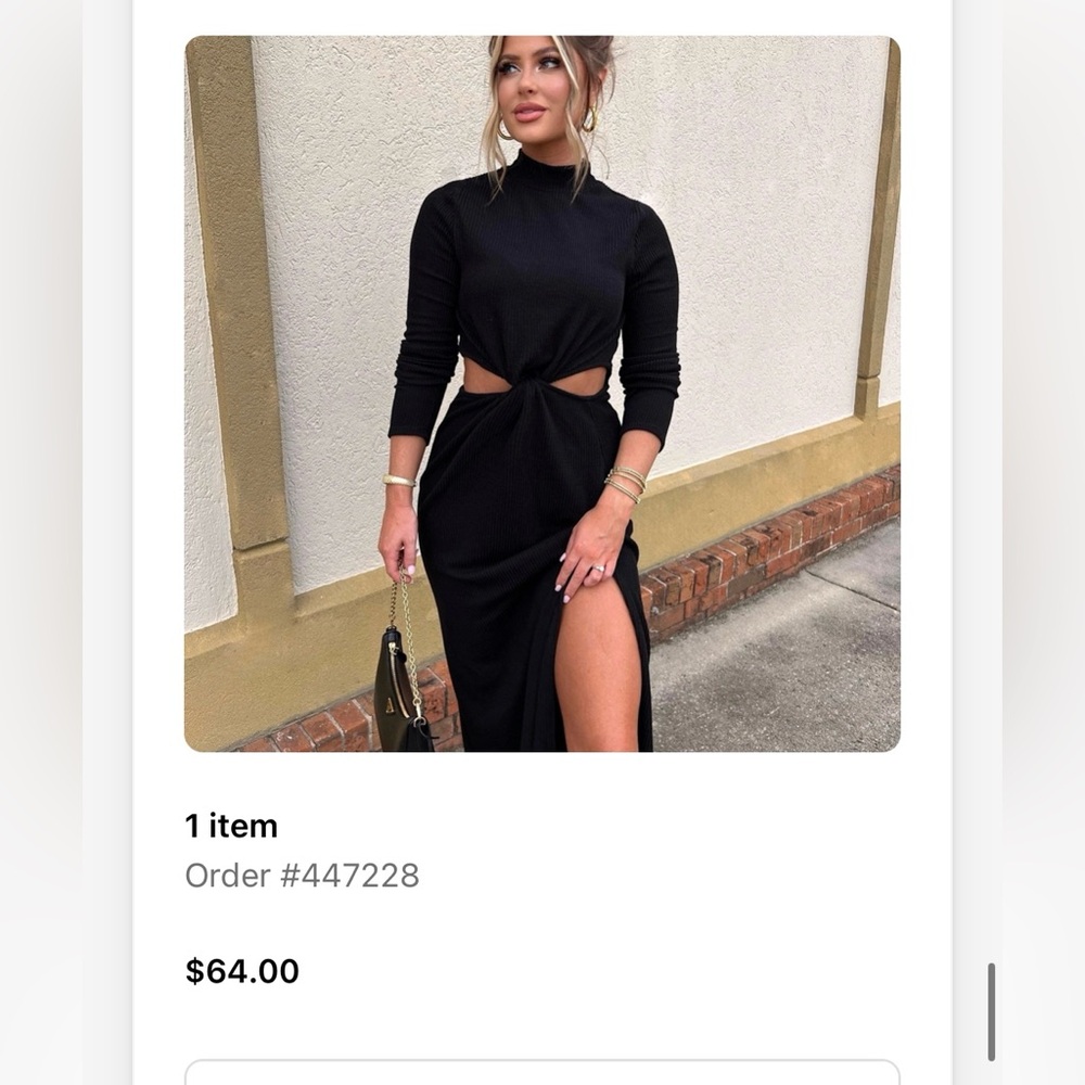 NanaMacs Chic Black Long Sleeve Dress